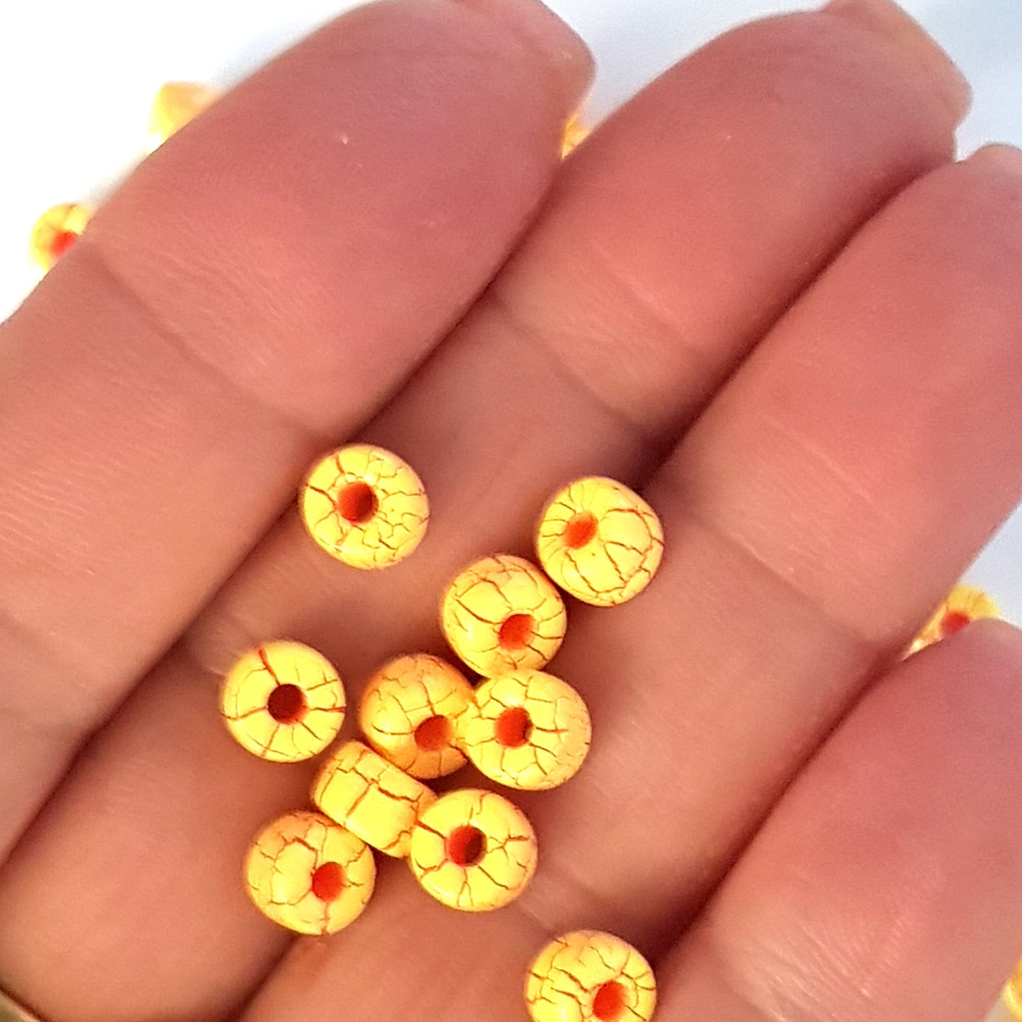 Matubo 2/0 Seed Beads - Yellow/Red - 6mm Round Beads -Kalitheo