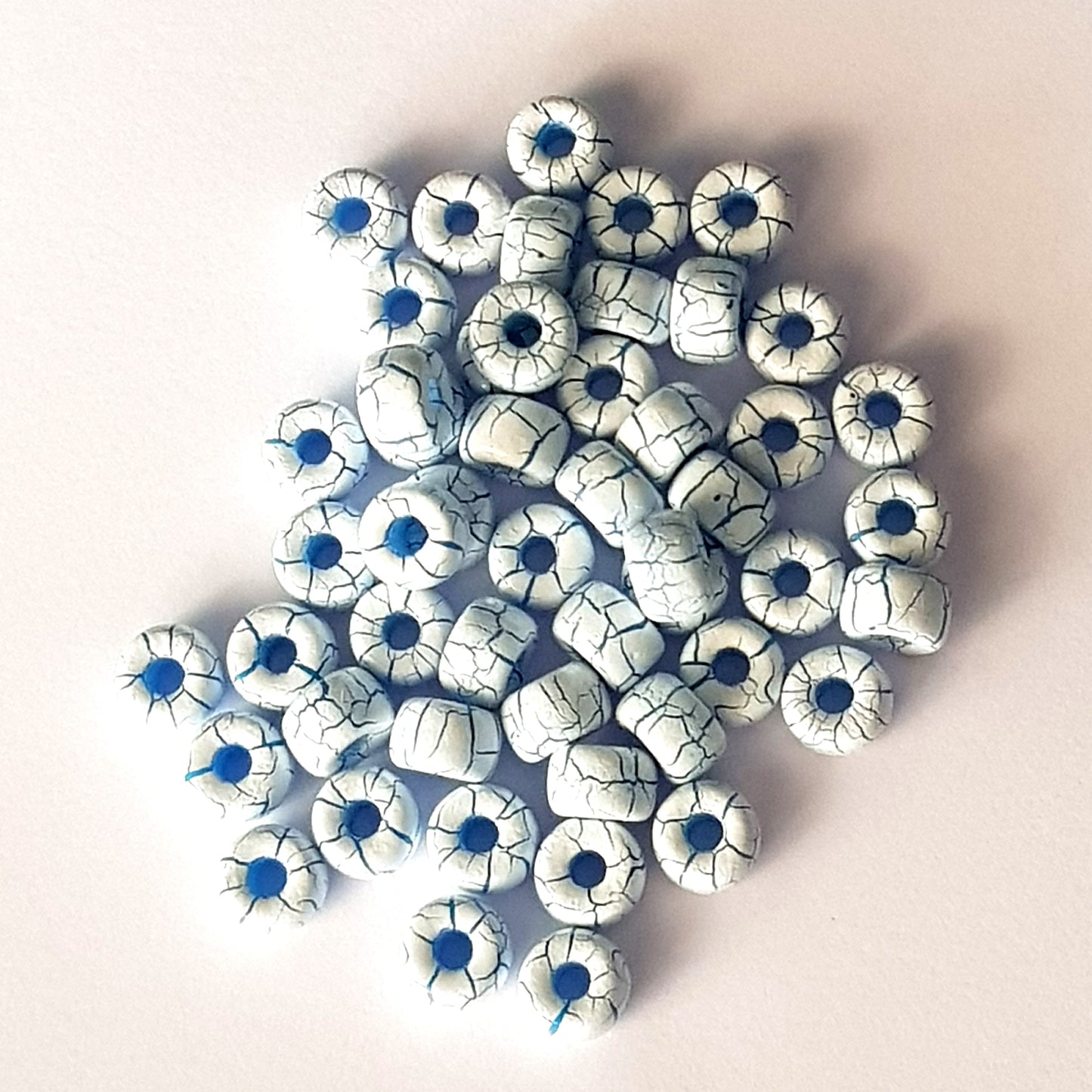 Matubo 2/0 Seed Beads - White-Blue-6mm Round Beads -Kalitheo