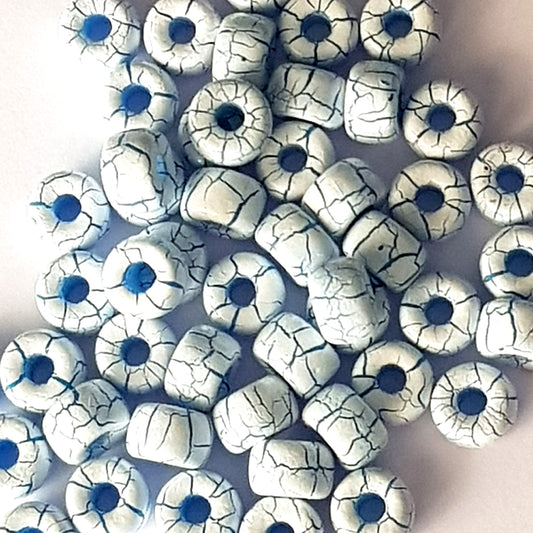 Matubo 2/0 Seed Beads - White-Blue-6mm Round Beads -Kalitheo