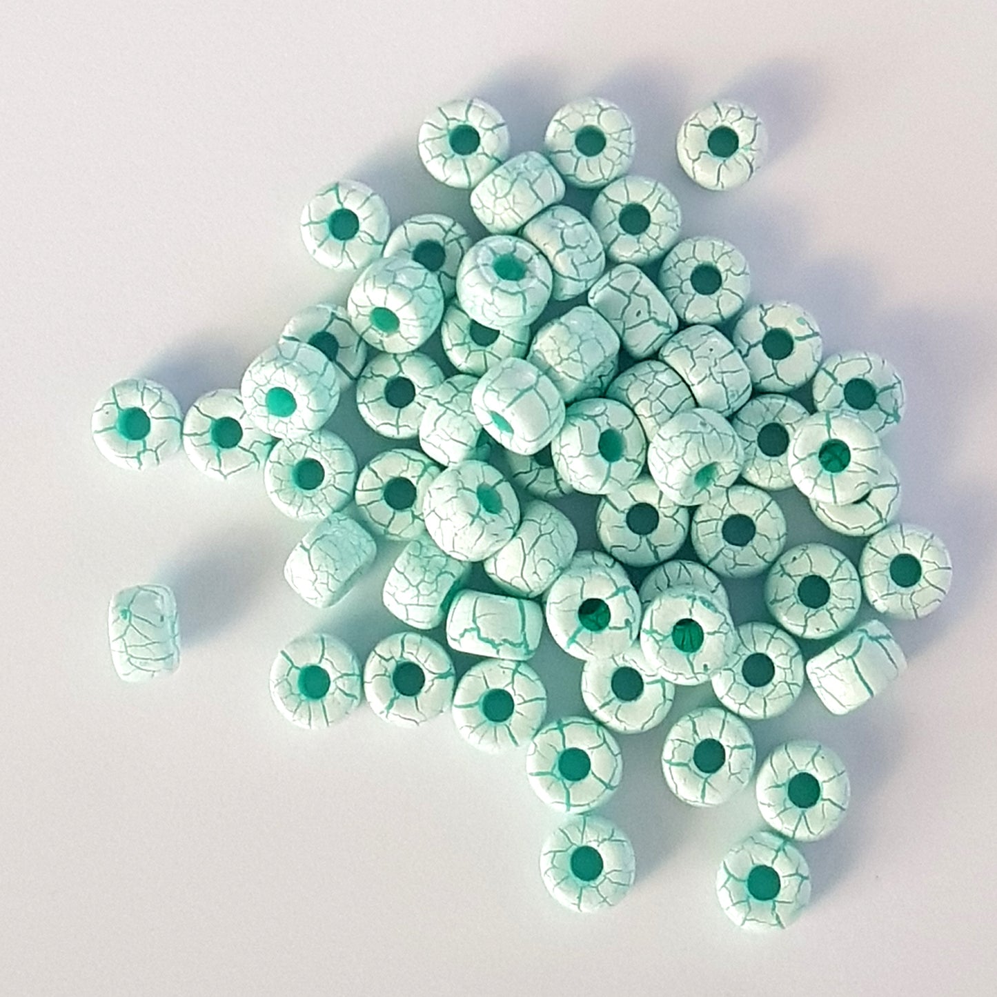 Matubo 2/0 Seed Beads - White-Green-6mm Round Beads -Kalitheo