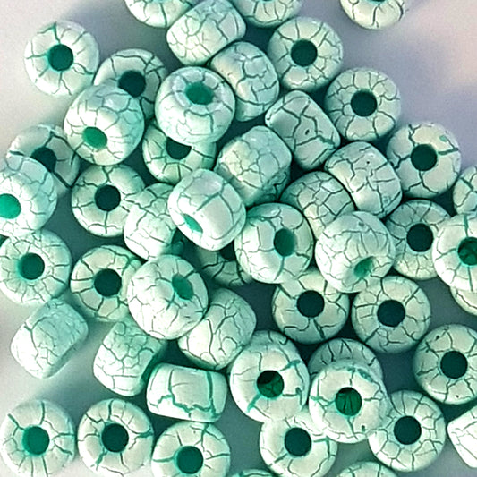 Matubo 2/0 Seed Beads - White-Green-6mm Round Beads -Kalitheo