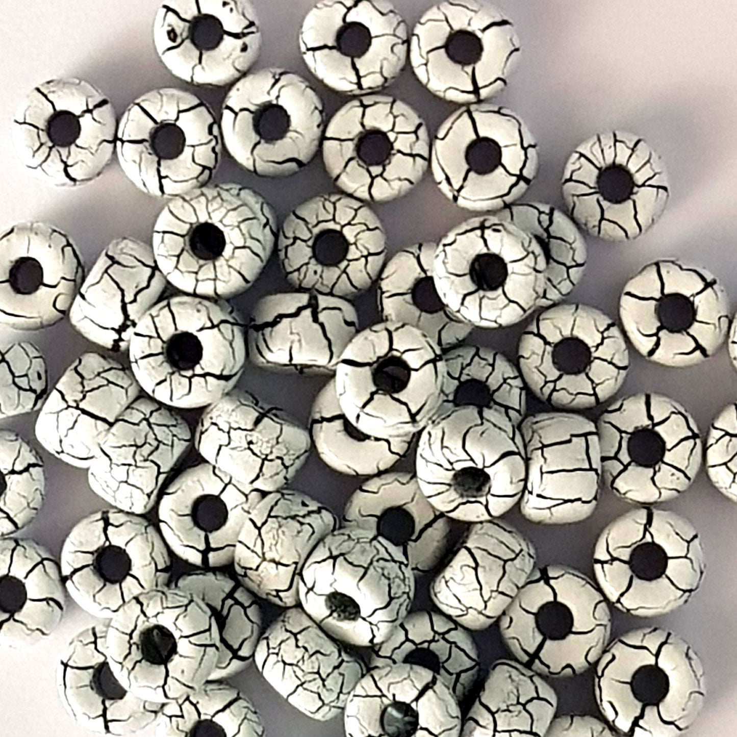 Matubo 2/0 Seed Beads - White-Jet Black-6mm Round Beads -Kalitheo