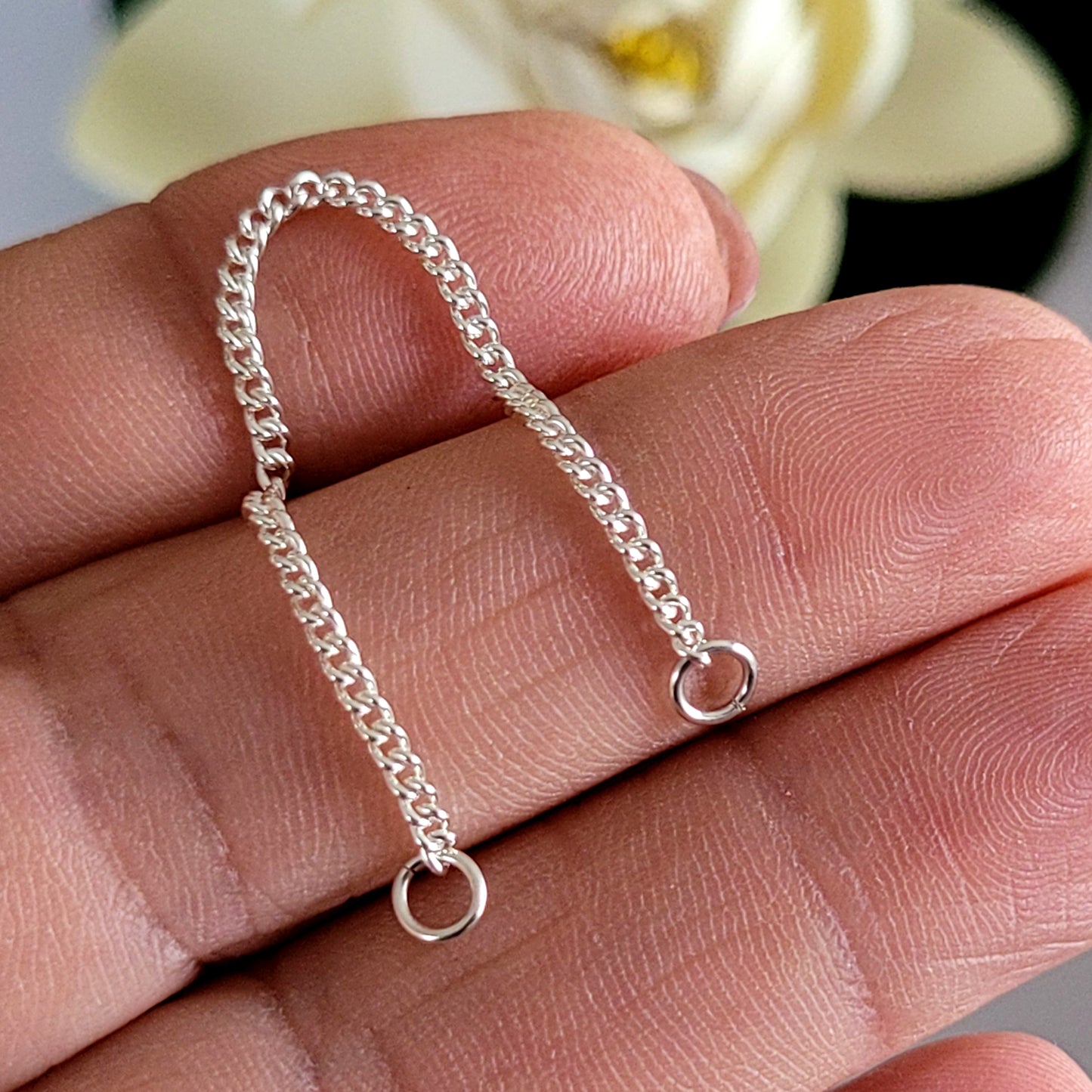Chains - Bracelet Safety Curb Chain Genuine Sterling Silver Finished | SS-FChainBSCC | Bracelet Making Supply