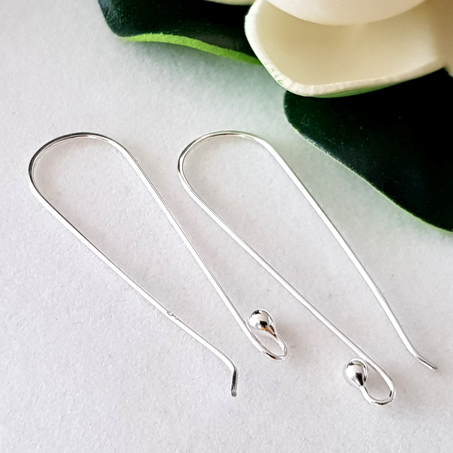 Earring Hooks 40mm Premium Quality Sterling Silver Handmade Ear Hooks | SS-011LEH