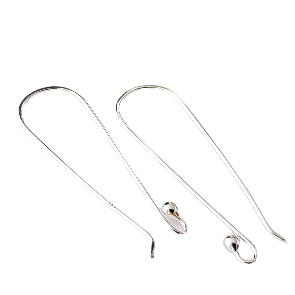Ear Hooks - Handmade 40mm Statement Sterling Silver - Argentum 940 Ear Hooks | SS-011LEH| Earring Making Supply