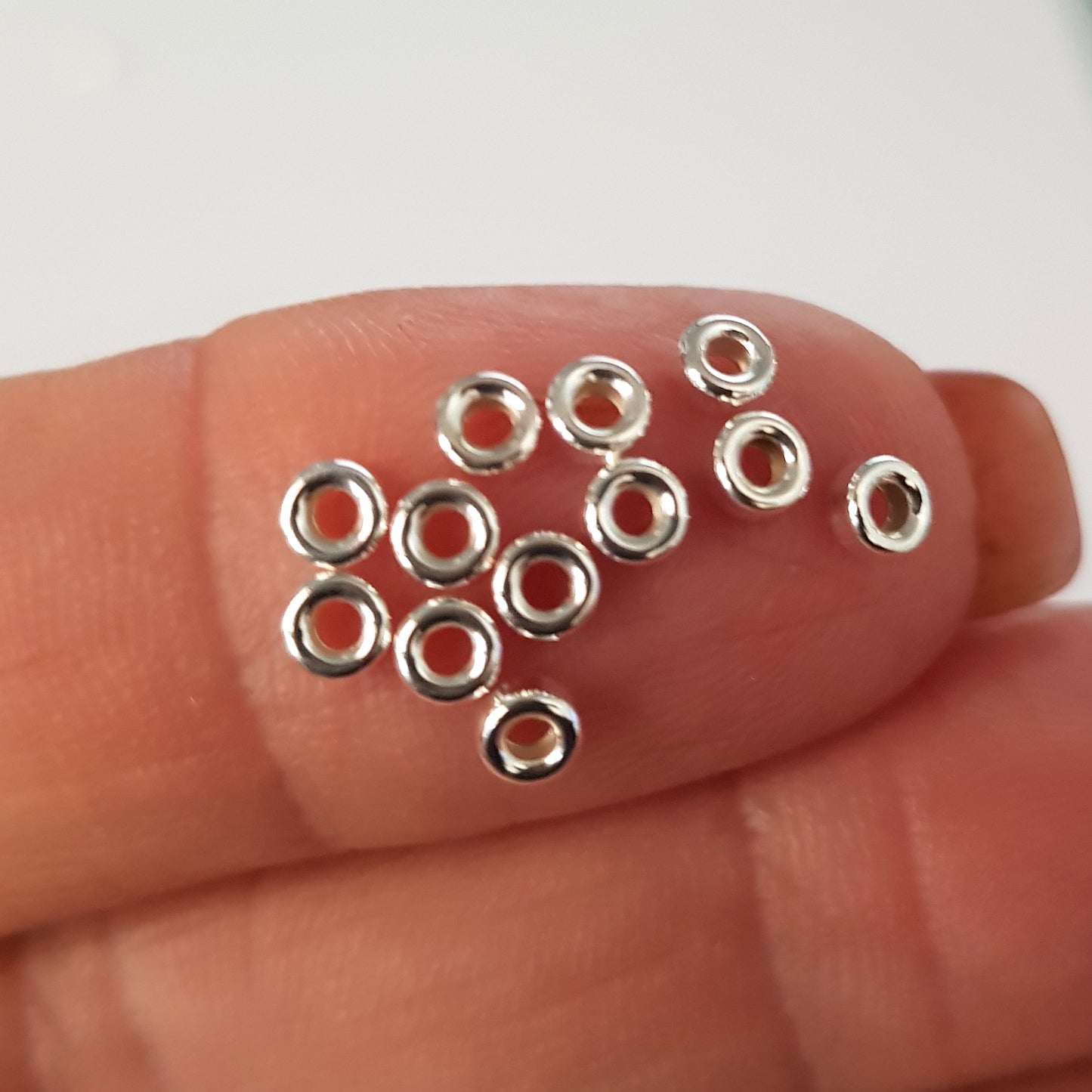 Genuine Sterling Silver 925 Plain Donut Polished Spacer Beads | SS-BeadPDnut3l | Beading Essentials