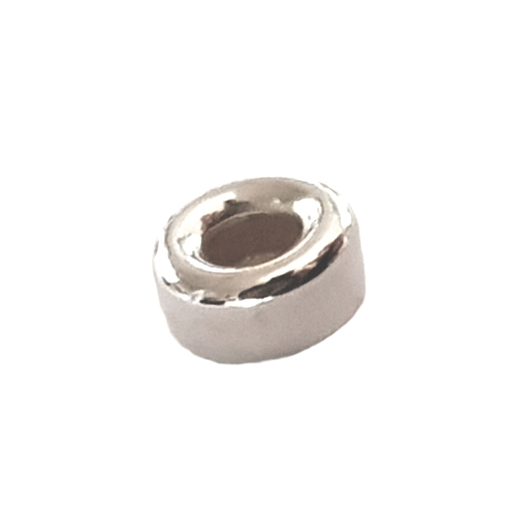 Genuine Sterling Silver 925 Plain Donut Polished Spacer Beads | SS-BeadPDnut3l | Beading Essentials