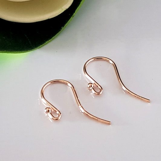 Earring Hooks - Balled Ends 9ct Rose Gold Hooks Quality Findings  | RG9-019EH-1 | Earring Findings