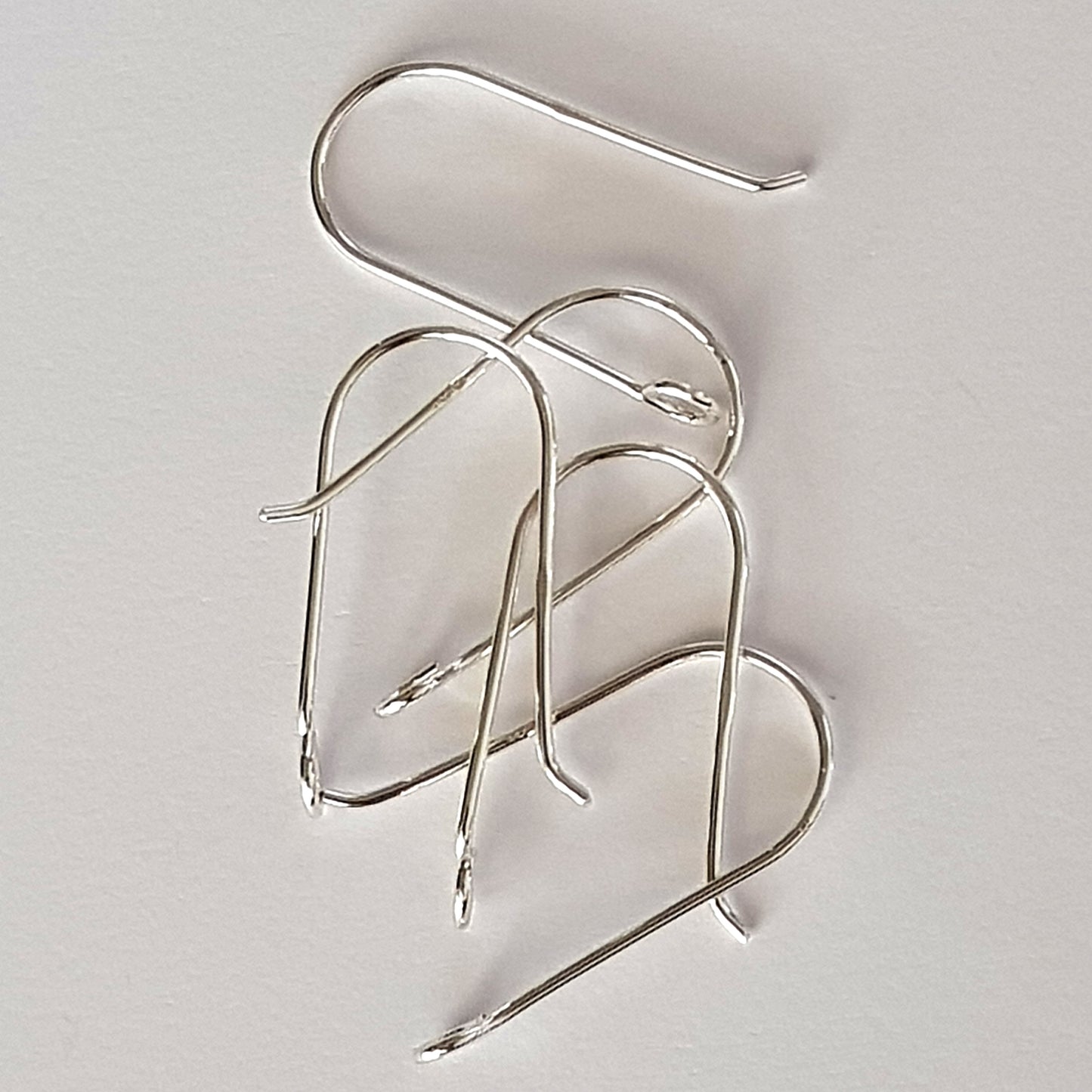 Handmade Sterling Silver Earring Hooks – Front Facing Loop (25mm) | Kalitheo Findings