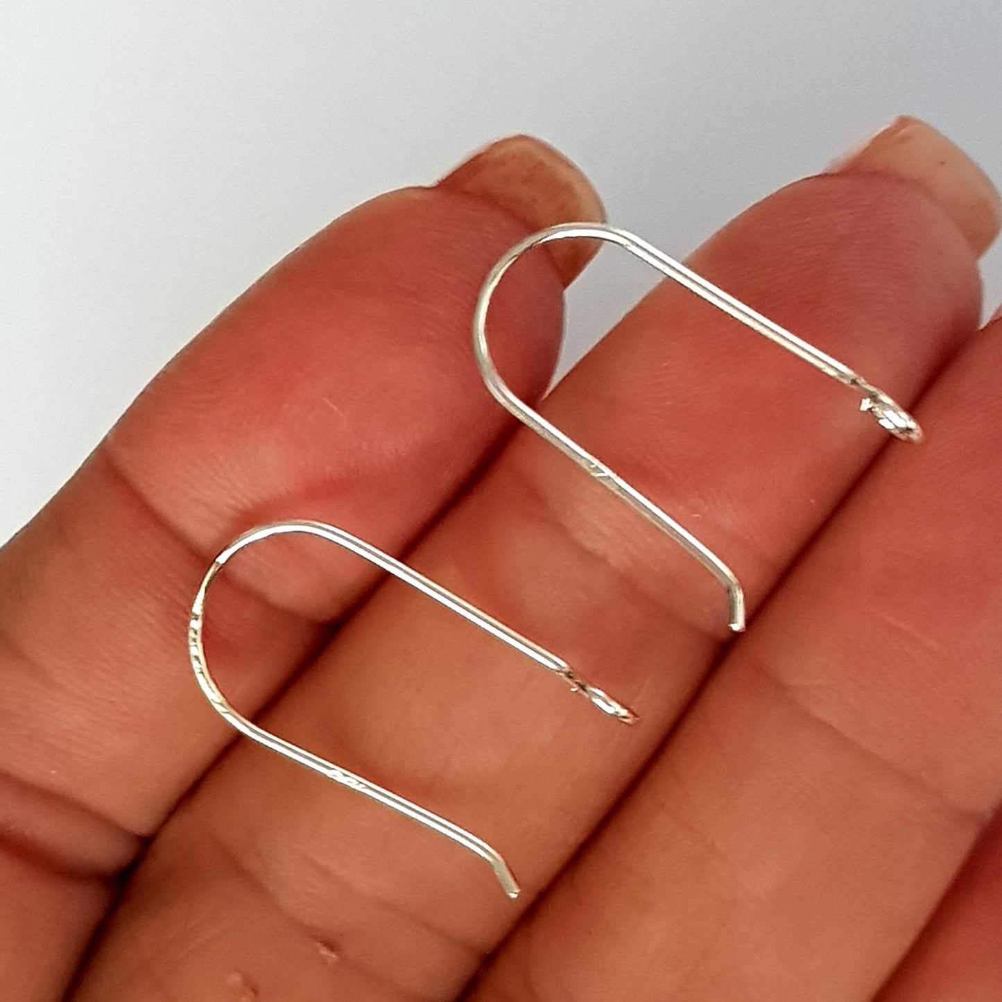 Handmade Sterling Silver Earring Hooks – Front Facing Loop (25mm) | Kalitheo Findings
