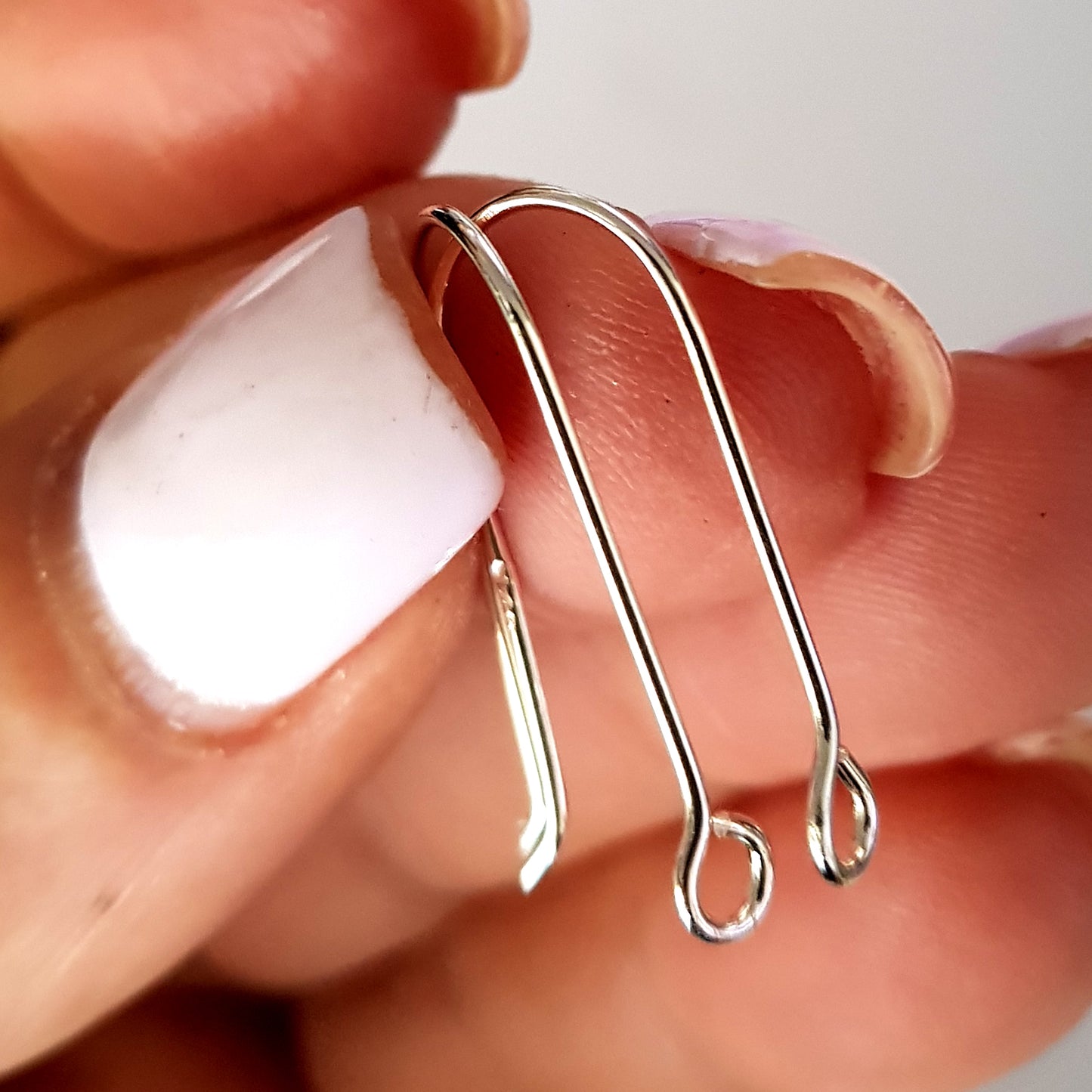 Handmade Sterling Silver Earring Hooks – Front Facing Loop (25mm) | Kalitheo Findings