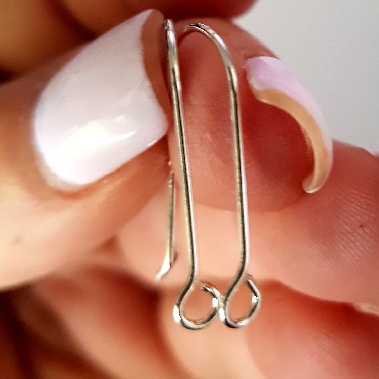 Handmade Sterling Silver Earring Hooks – Front Facing Loop (25mm) | Kalitheo Findings