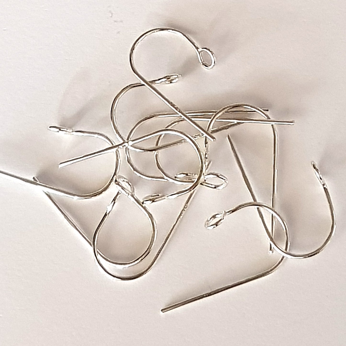 Sterling Silver Handmade Front Facing Loop Ear Hooks – 22mm (0.7mm.0.8mm or 0.9mm Wire)