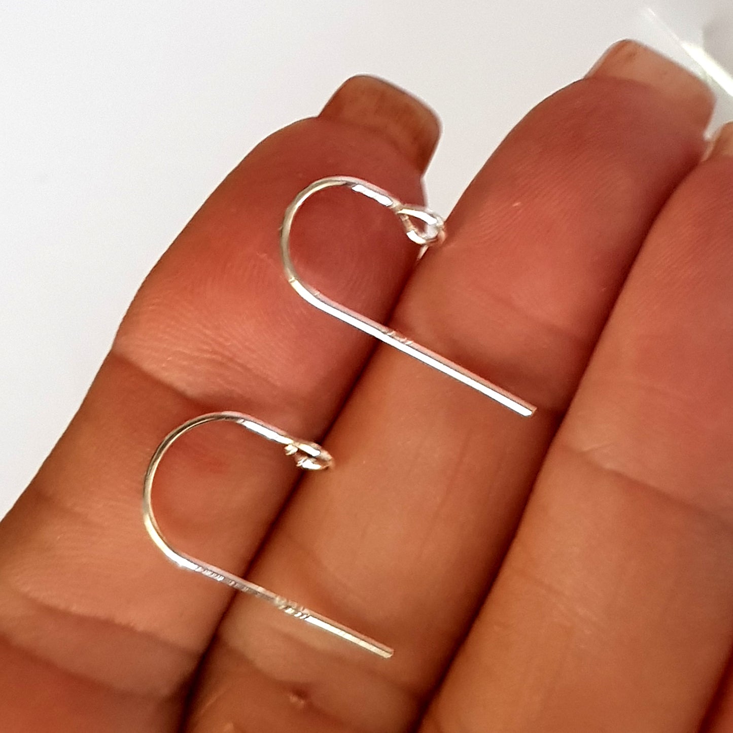 Sterling Silver Handmade Front Facing Loop Ear Hooks – 22mm (0.7mm.0.8mm or 0.9mm Wire)