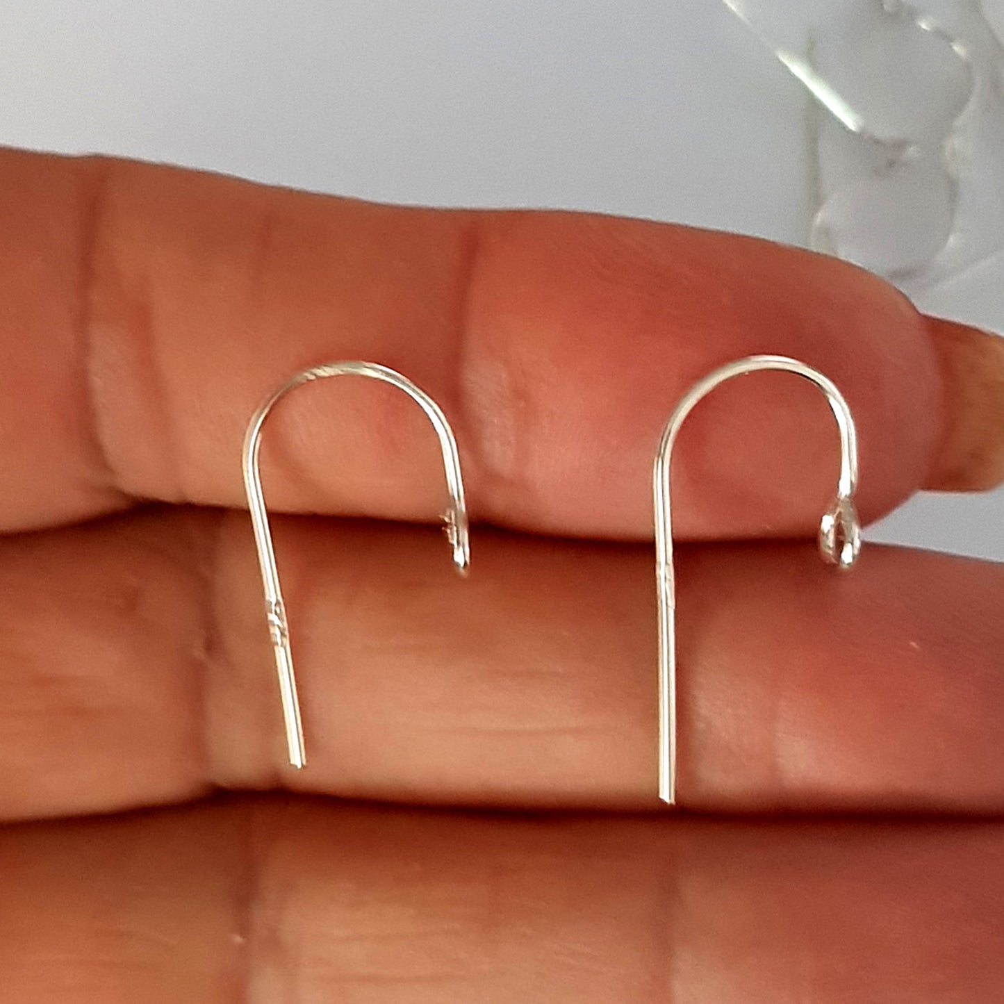 Sterling Silver Handmade Front Facing Loop Ear Hooks – 22mm (0.7mm.0.8mm or 0.9mm Wire)