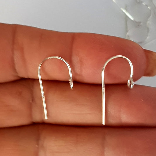 Sterling Silver Handmade Front Facing Loop Ear Hooks – 22mm (0.7mm.0.8mm or 0.9mm Wire)