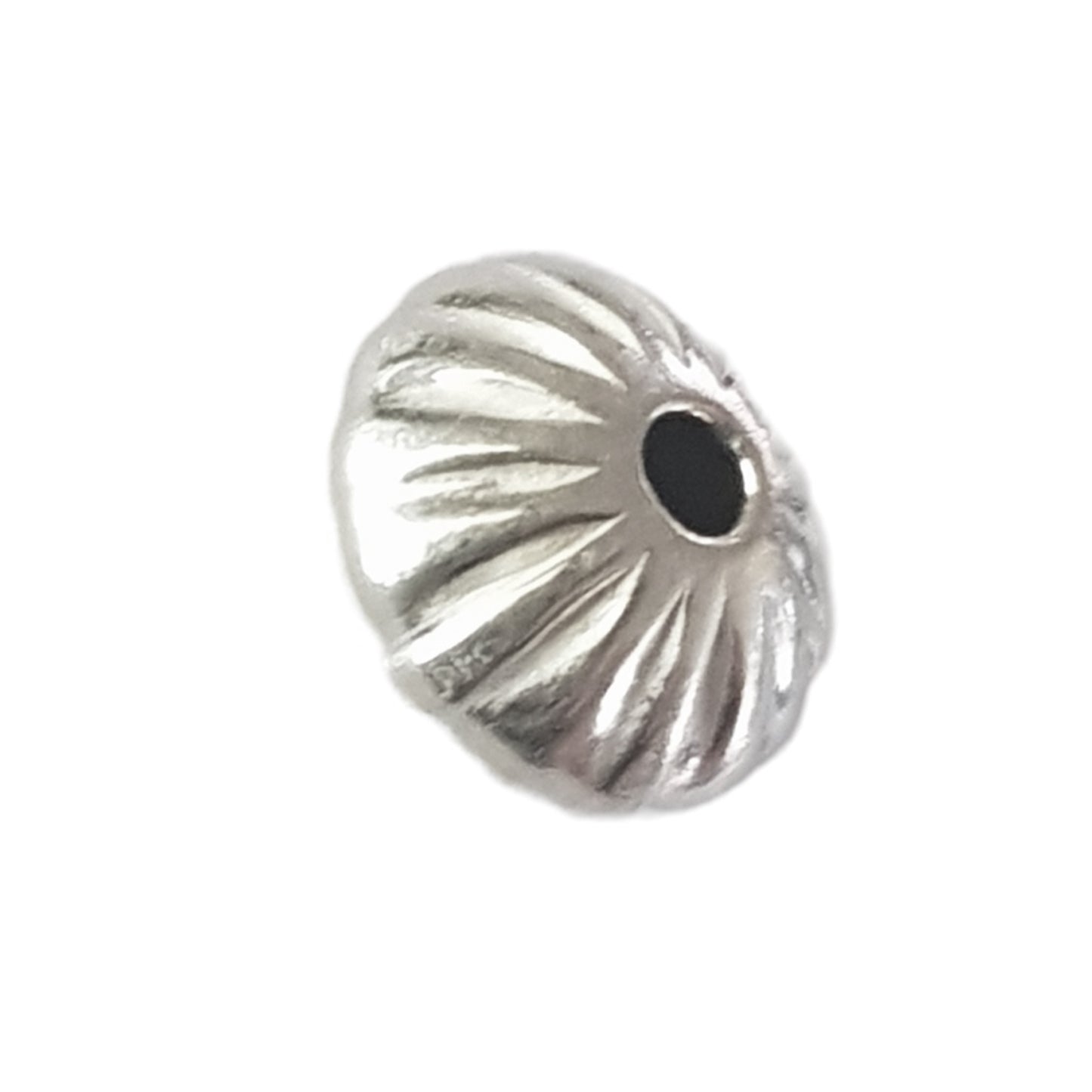 Genuine Sterling Silver Corrugated Saucer  Beads | SS-BeadSaucerCOR | 925 Jewellery Making Supplies
