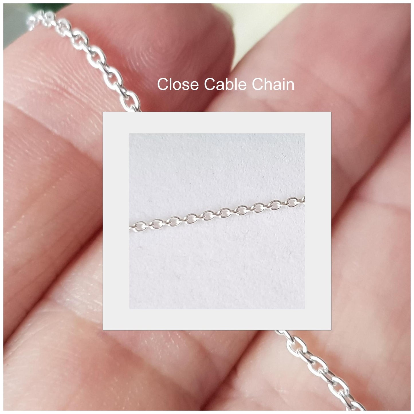 Chains - Close Cable Chain Genuine Sterling Silver Finished | SS-FChainCC | Jewellery Making Supply