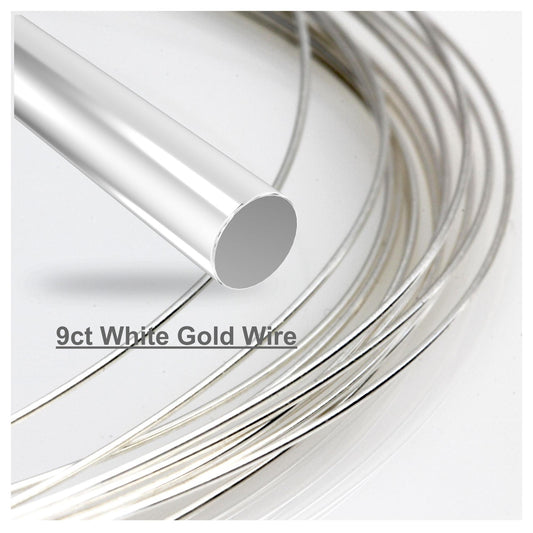 FAB Metals - Round Genuine 9ct White Gold Wire Australian Mined  | Jewellery Making Supply