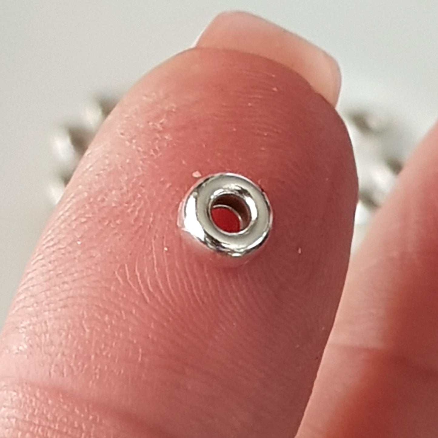 Close-Up of Polished Sterling Silver Roundel
