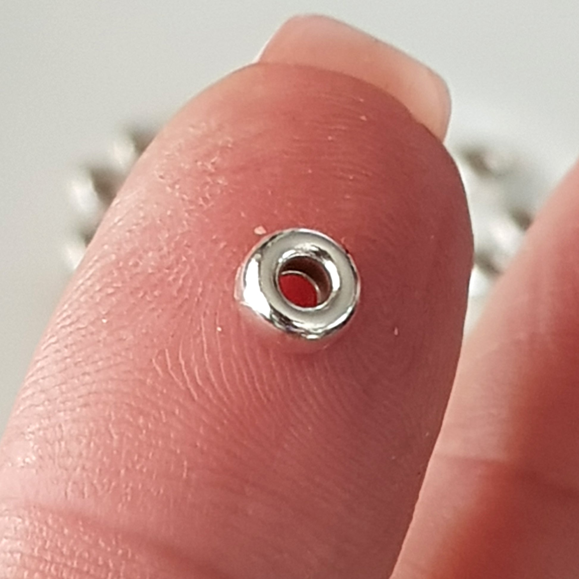 Close-Up of Polished Sterling Silver Roundel