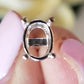 Oval Basket 4 Claw Setting earring posts- top face