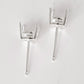 Oval Basket 4 Claw Setting earring posts - side face x2
