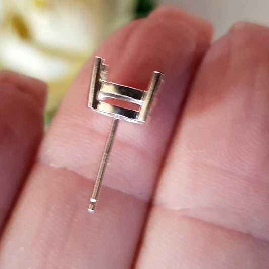 Oval Basket 4 Claw Setting in Sterling Silver 925