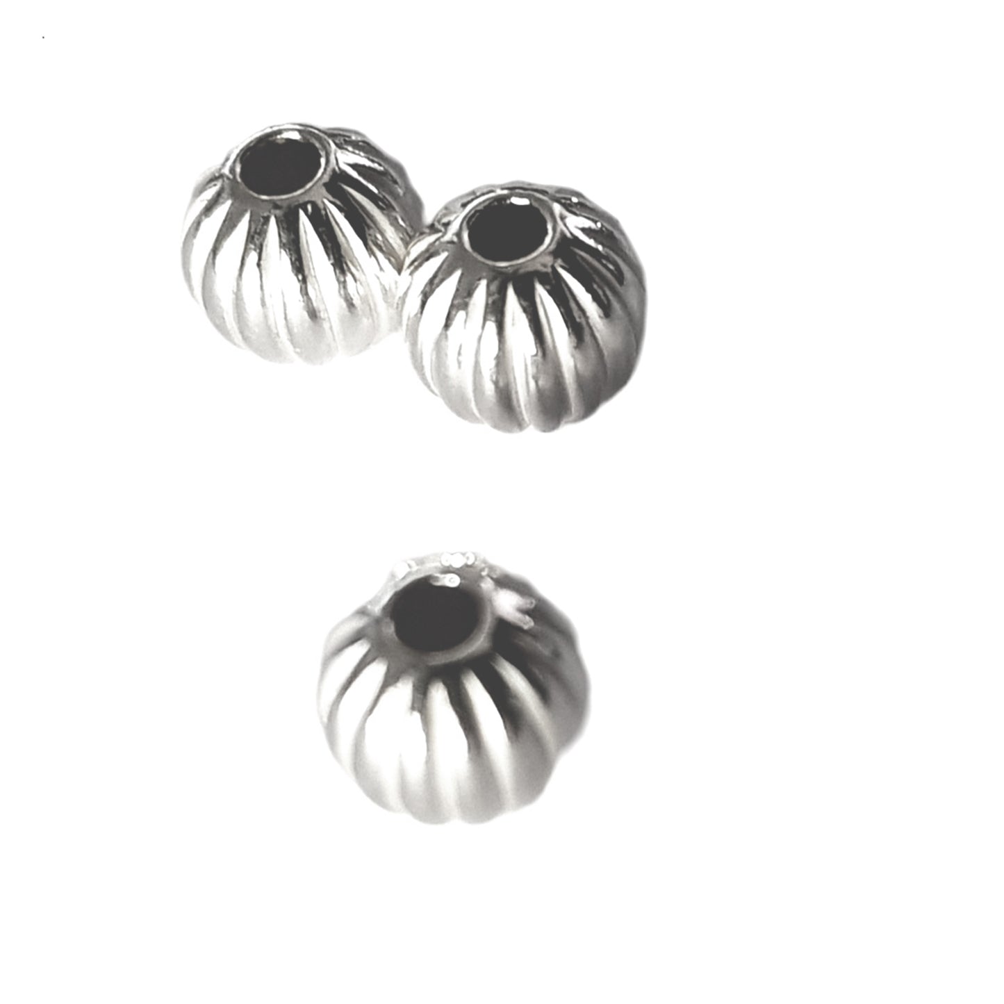 Genuine Sterling Silver Corrugated Round  Beads | SS-BeadCOR | 925 Jewellery Making Supplies