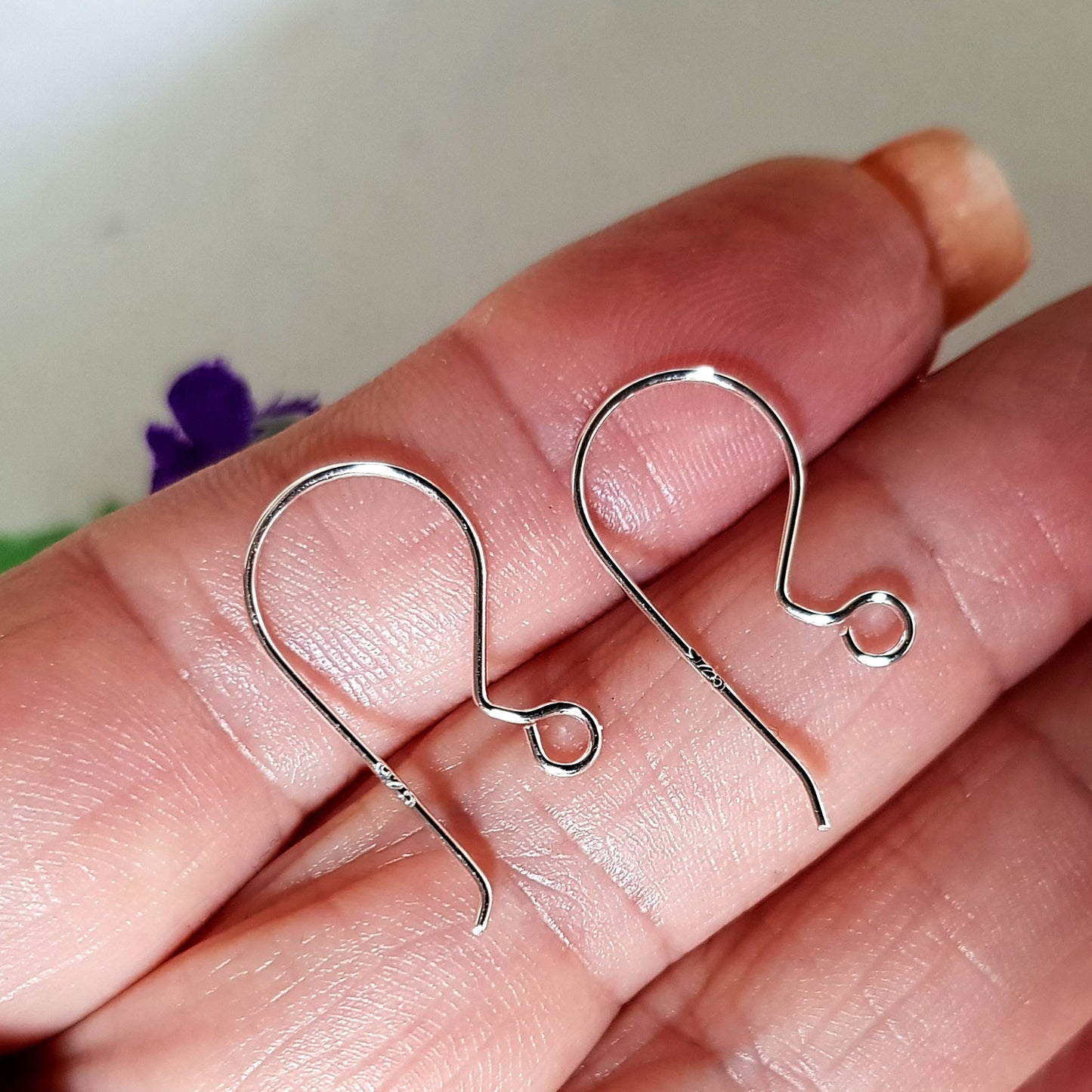 Shepherds Hook Handmade Earring Wires in Silver 925 Buy BULK & Save | SS-001EH-50 | Jewellery Supply