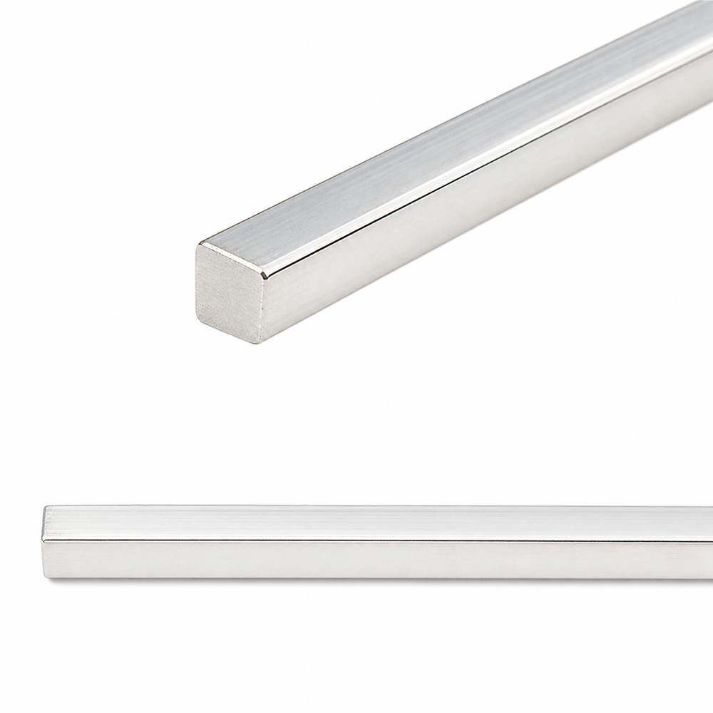 Sterling Silver square wire front vies and side view on a white background
