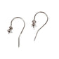 Pair of silver hook earrings on a white background
