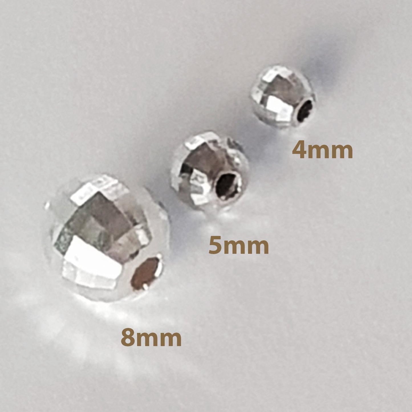 Sterling Silver Round Mirror Polished Beads | SS-BeadMirror | Jewellery Making Supplies