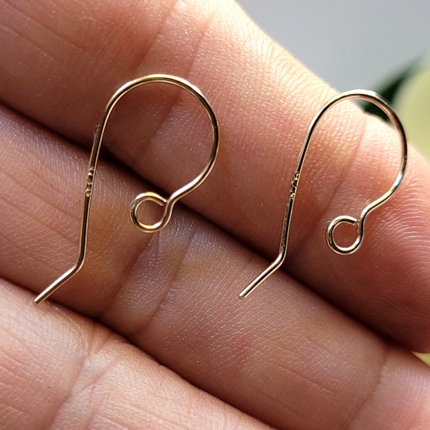 9ct Yellow Gold Handmade Shepherd Earring Hooks - Premium Quality Findings (1 Pair)  | YG9-023EH-1 | Earring Findings