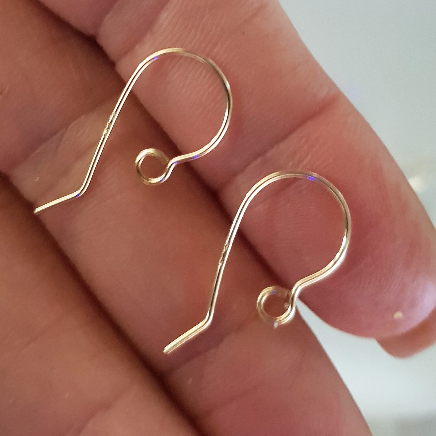 9ct Yellow Gold Handmade Shepherd Earring Hooks - Premium Quality Findings (1 Pair)  | YG9-023EH-1 | Earring Findings