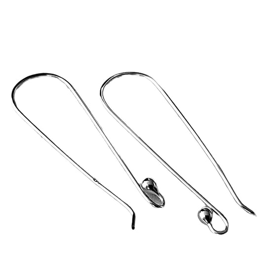 Ear Hooks - Handmade 40mm Statement Sterling Silver - Argentum 940 Ear Hooks | SS-011LEH| Earring Making Supply