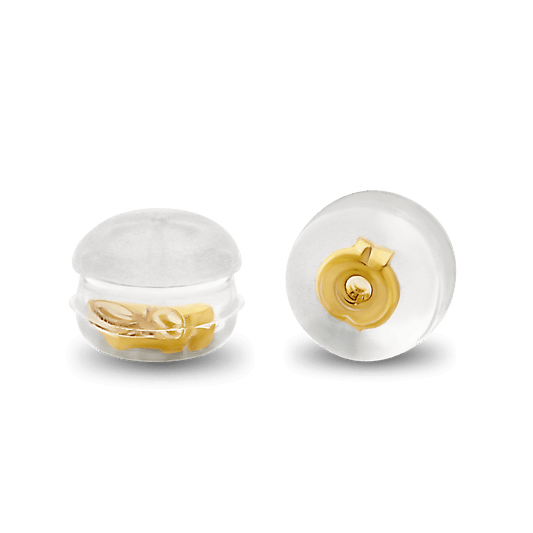 Earring Backs, Silicone Domed Easy Grip Butterfly Earring Backs, Kids Jewellery, 18ct Yellow Gold Insert | YG18-009S/EB | Jewellery Supply