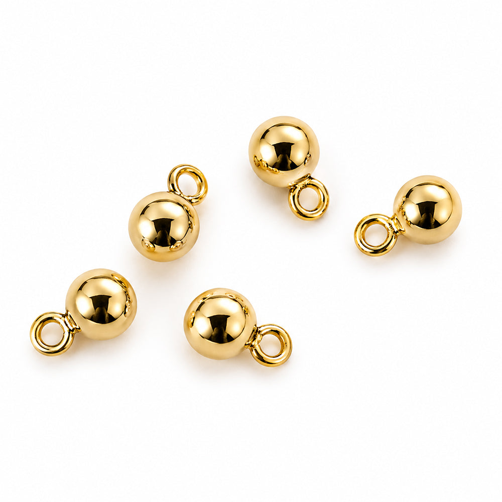 5 Ball Drops in gold filled Jewellery Making Findings.