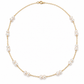 Handmade gold filled freshwater pearl necklace 45cm, individually wire-wrapped pearls on delicate oval-link cable chain with lobster clasp