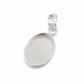 Oval Bezel Pendant Setting with White background