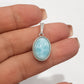 Oval Pendant Setting in Sterling Silver with a Gemstone white background