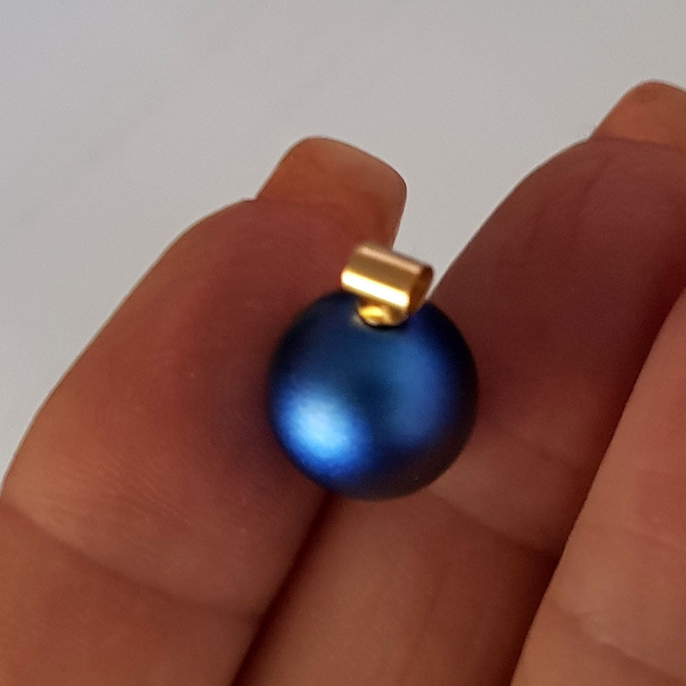 gold filled tube bail with pearl cup with a blue pearl - ideas.