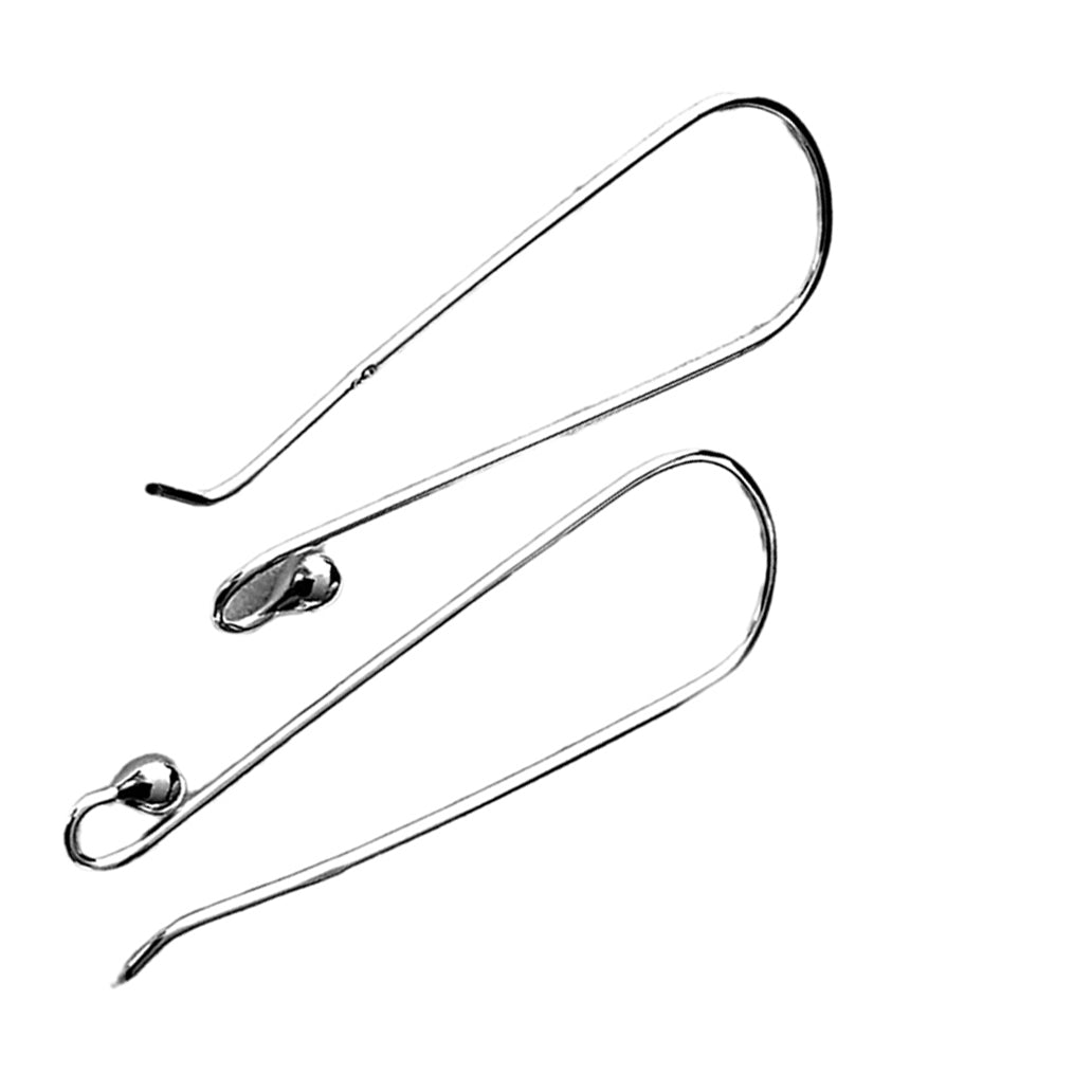 Ear Hooks - Handmade 40mm Statement Sterling Silver - Argentum 940 Ear Hooks | SS-011LEH| Earring Making Supply
