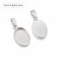 Sterling Silver 925 Oval Pendant Bezel Setting white background