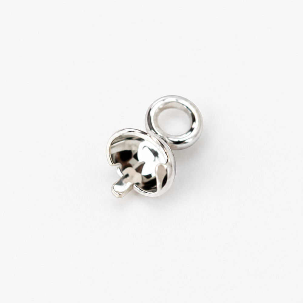 Sterling Silver Pearl Cup in 3mm / 4mm / 5mm for your jewellery making. white background