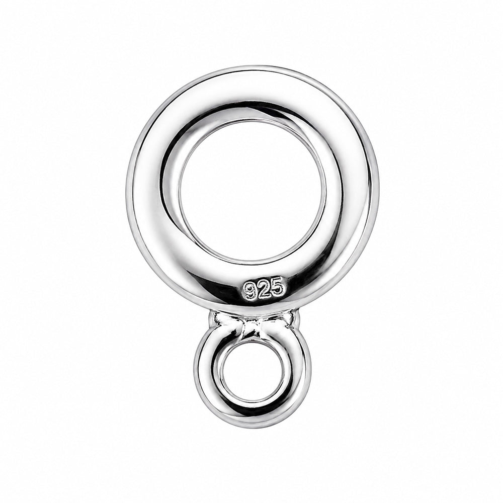 Donut Bail with jump ring sterling silver 925