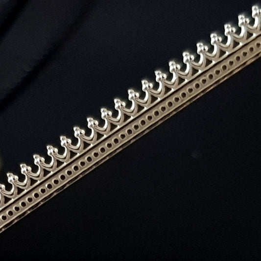 Close up view of sterling silver 925 gallery wire No1