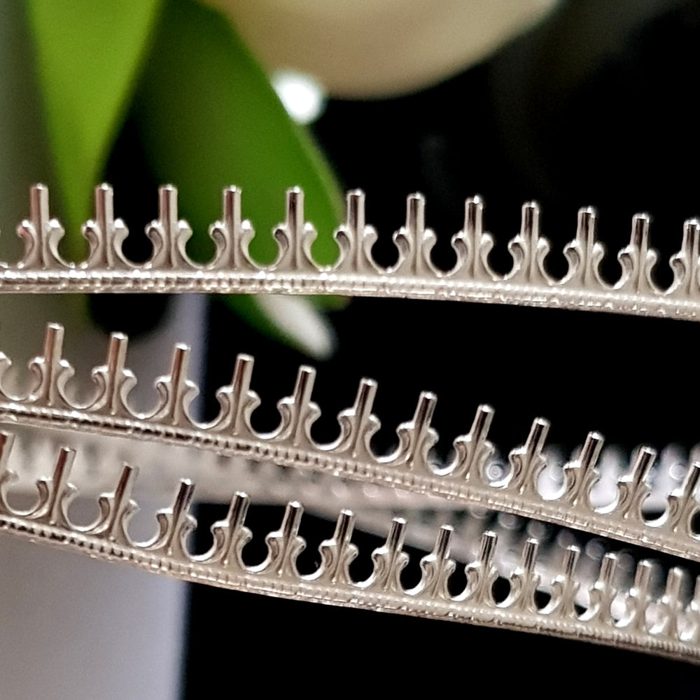a close up view of sterling silver gallery wire No2