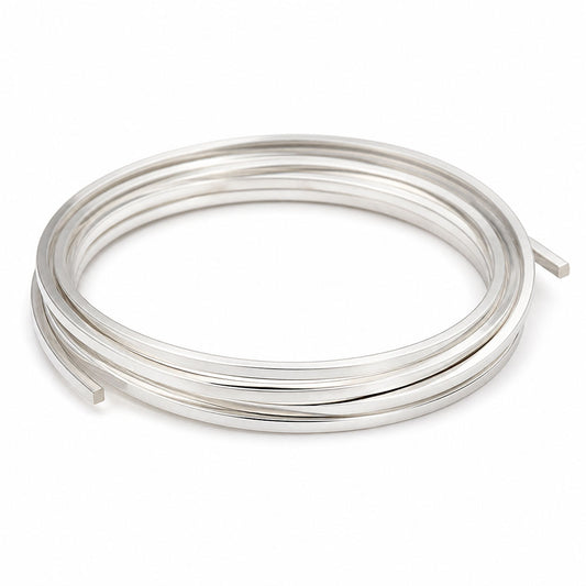 Sterling Silver Square 1.0mm wire coiled