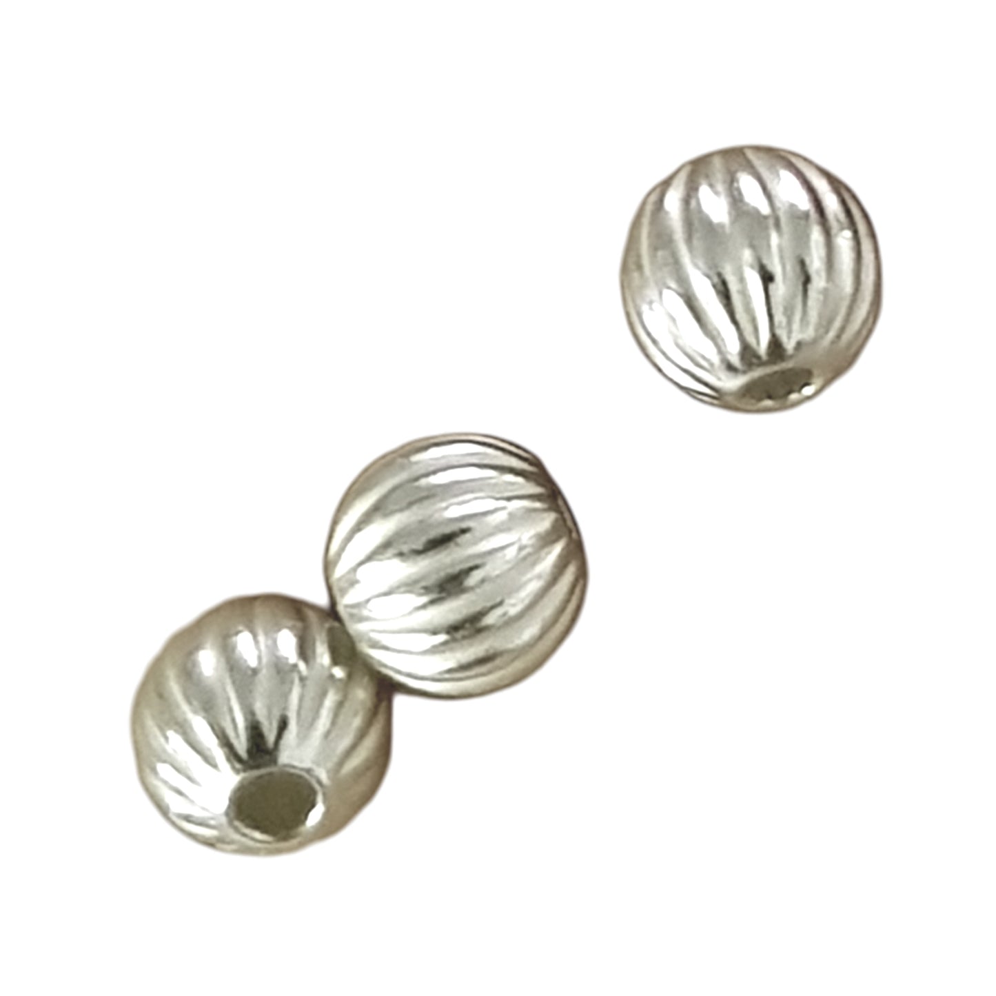 Genuine Sterling Silver Corrugated Round  Beads | SS-BeadCOR | 925 Jewellery Making Supplies